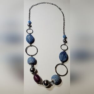Elegant Blue Beaded Necklace